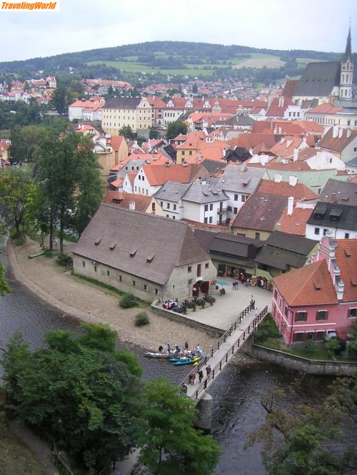 Tschechien: PICT2432 / Krumlov vom Schloss gesehen