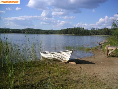 Finnland: PICT0015a / der See vor der Hütte