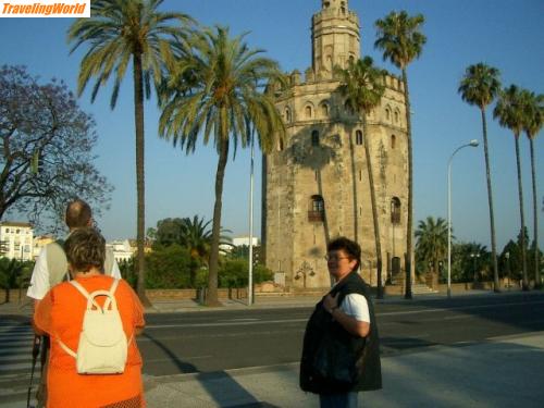 Spanien: Andalusien  Mai o4 mit Schröders, Sevlla.Cordoba, Granada, Malla / Der Torre del Oro, einst mit Goldplatten verkleideter Wachturm im Hafen