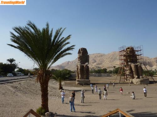 gypten: 003c / Memnon Kolosse bei Luxor