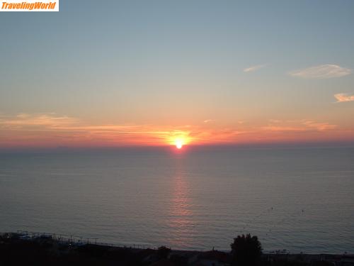 Italien: DSCF0004 / Tropea, il tramonto di sole nel mare tirreno