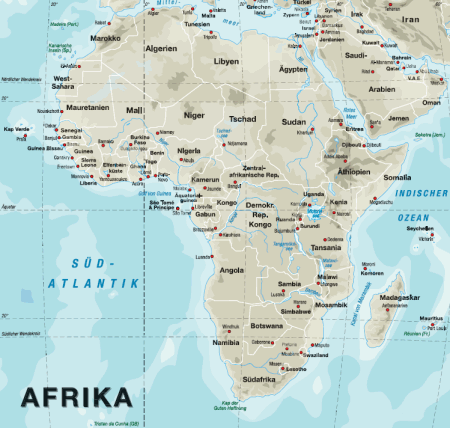 Landkarte von Ruanda