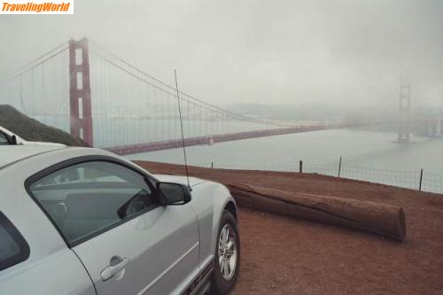 USA: Golden Gate_Auto / 15. Tag: Golden Gate Bridge im Nebel