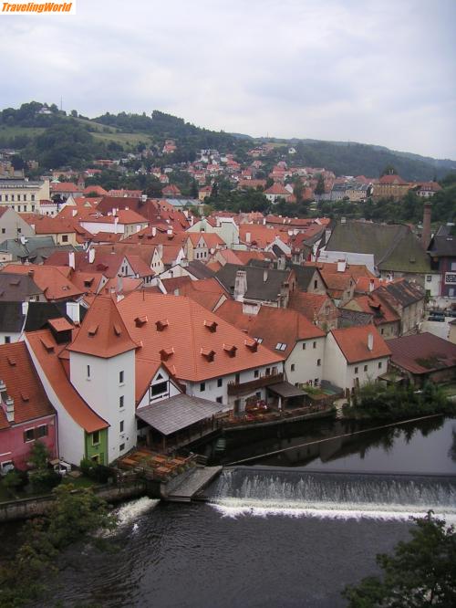 Tschechien: PICT2433 / Krumlov vom Schloss gesehen