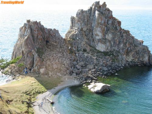 Russland: IMG_0194 / Felsen auf der Insel Olchon, Ort schamanistischer Rituale