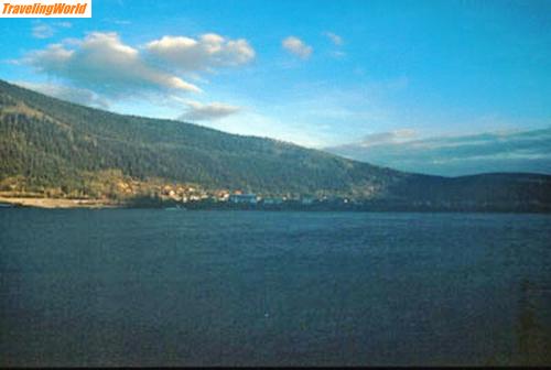 USA: Dawson City vom Campground / Blick vom Campground nach Dawson City