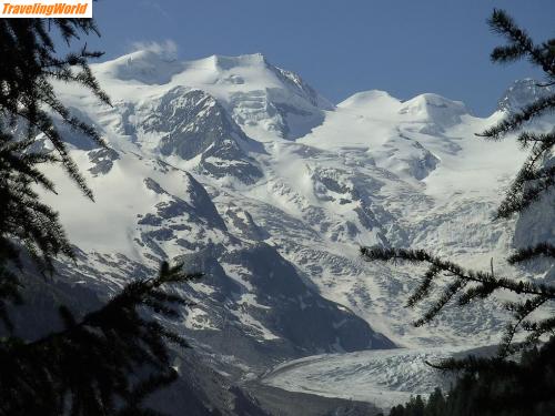 Schweiz: Bernina+Morterartschgletscher / Bernina mit Morterartschgletscher