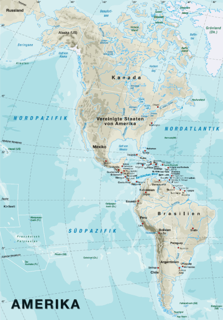 Landkarte von Mexiko