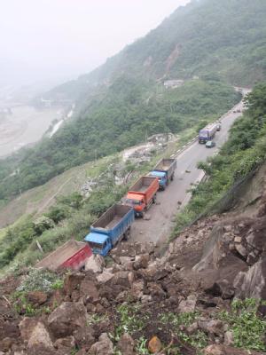 Erdrutsch nach dem Erdbeben in Sichuan
