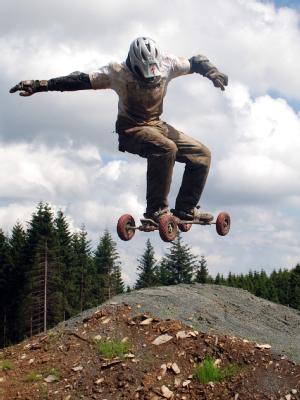 Mountainborder beim Sprung