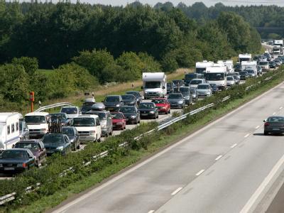 Stau auf der Autobahn 7